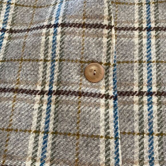 VINTAGE Collections Internationale plaid wool blend collarless blazer - Picture 5 of 10
